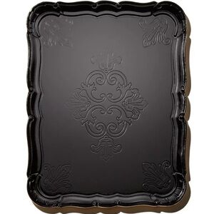 R+D. Lab Sara tray black gold wooden made in Italy‎ hand made modern glam